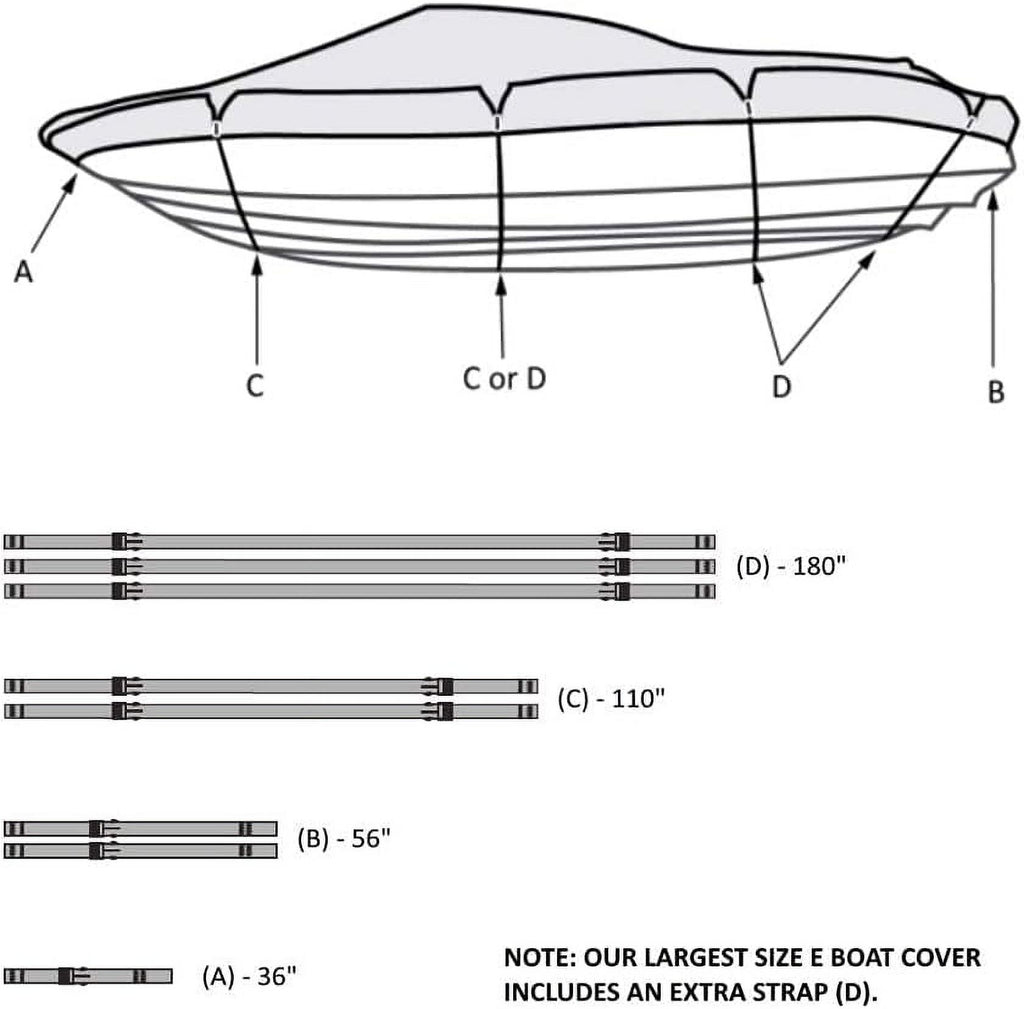 600 Denier Boat Cover for Bass Boats Fish Ski Boats 16Ft to 18.5Ft M70352