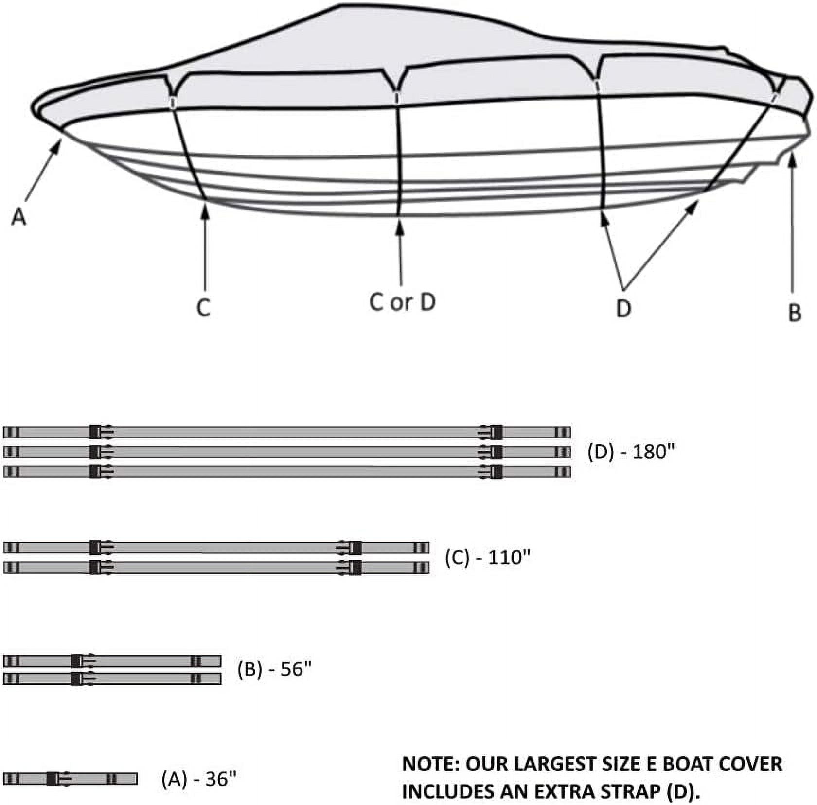600 Denier Boat Cover for Bass Boats Fish Ski Boats 16Ft to 18.5Ft M70352