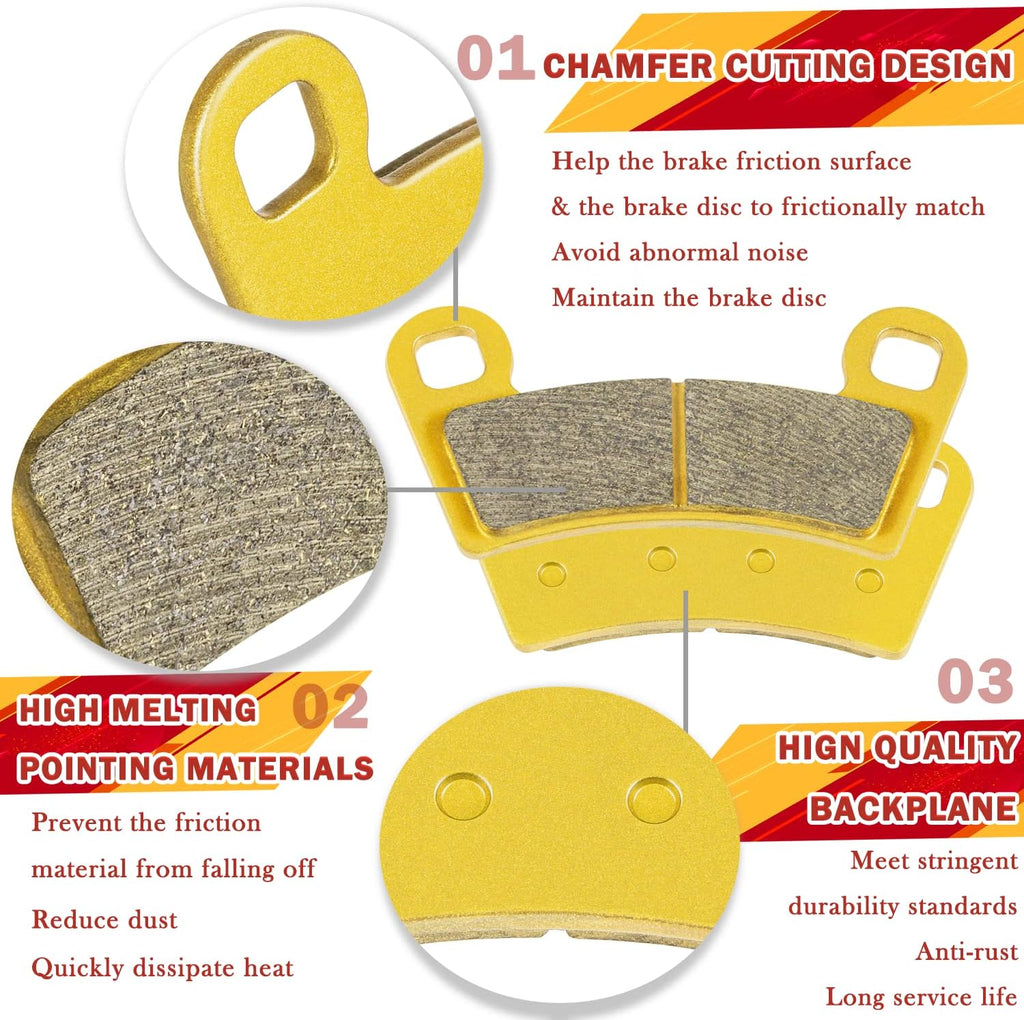 Parking Brake Pads, Heavy Duty Front & Rear 8X Brake Pads Pack of 2 F290005