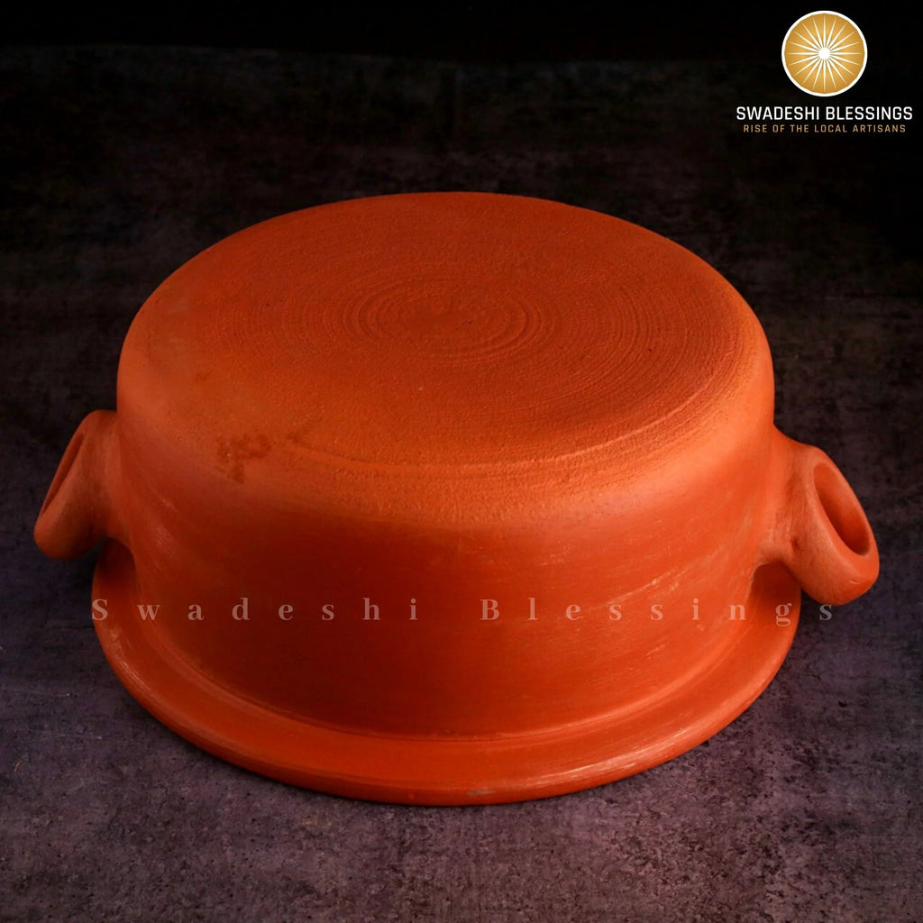 Unglazed Clay Pot with Lid Combo 2.5 & 3.5L Earthen Kadai D746