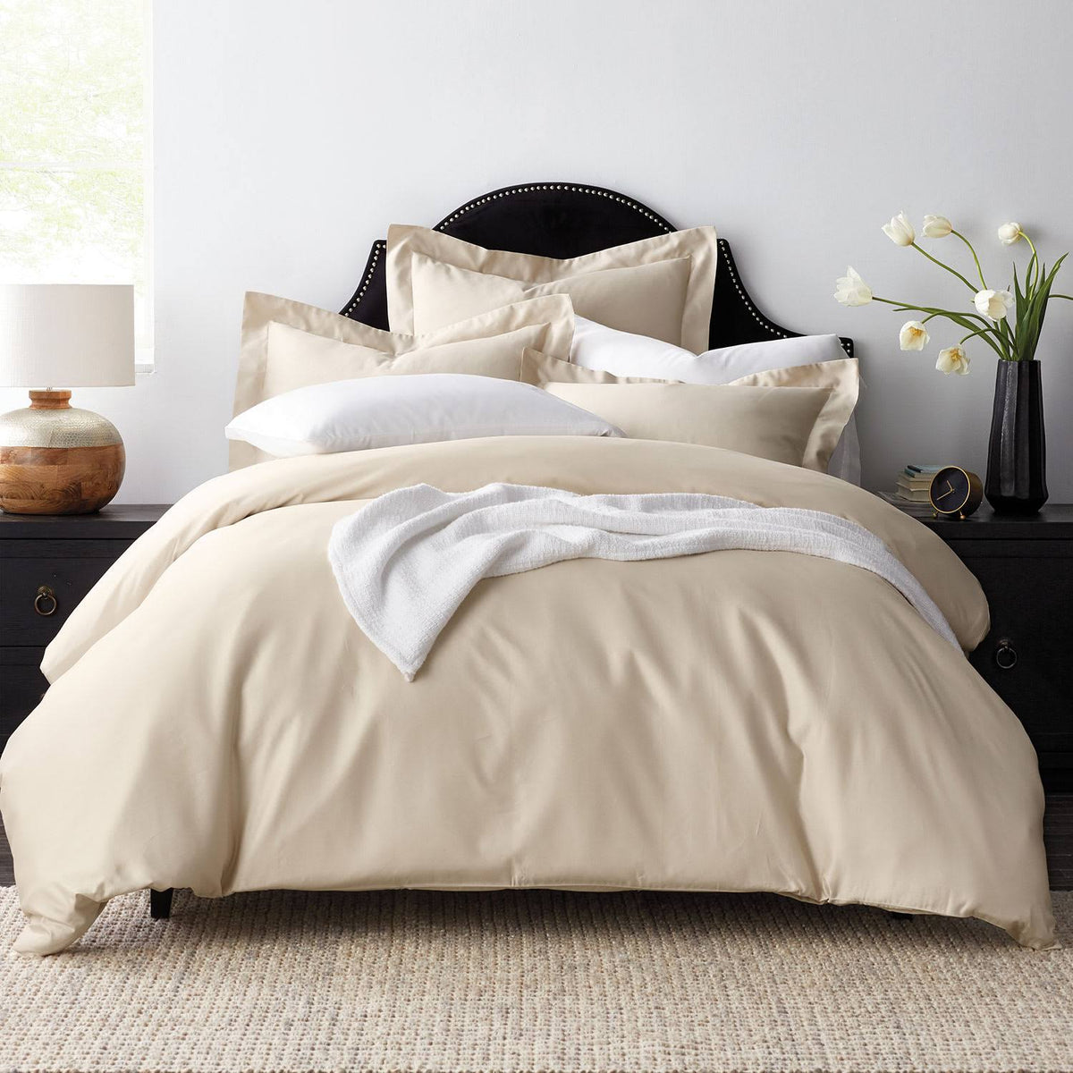 Brown Egyptian Cotton Sateen Full Duvet Cover W151416