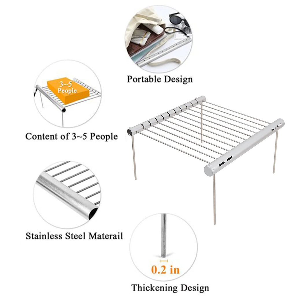 Portable Folding Barbeque Grill with Outdoor Baking Tray Holder M115