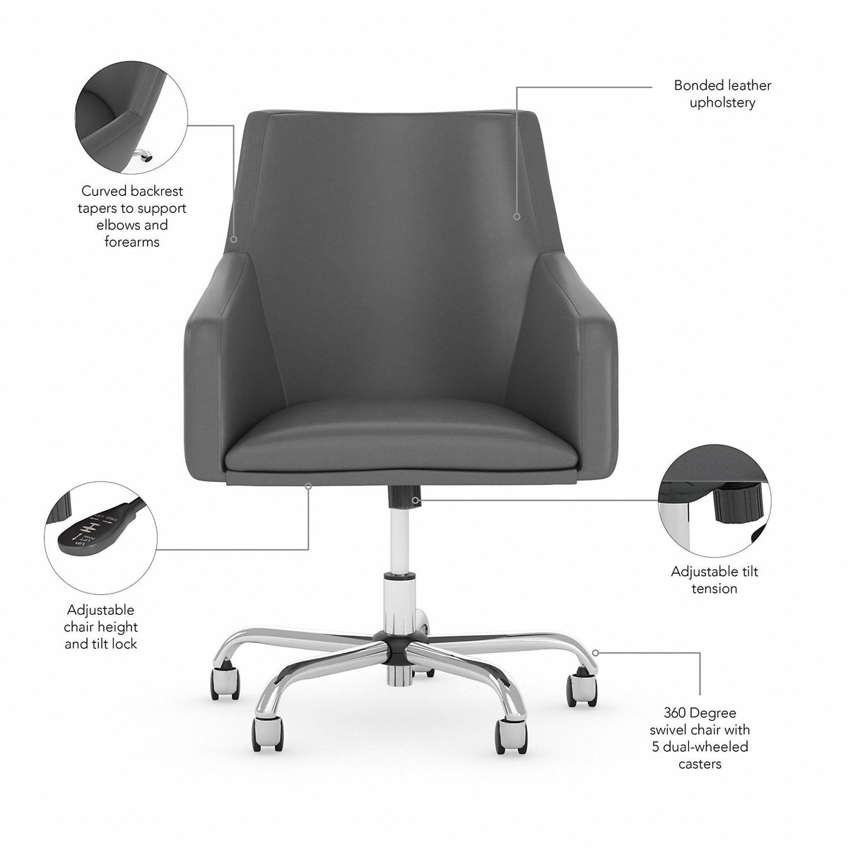 L Shaped Desk and Chair Set in Storm Gray E762693