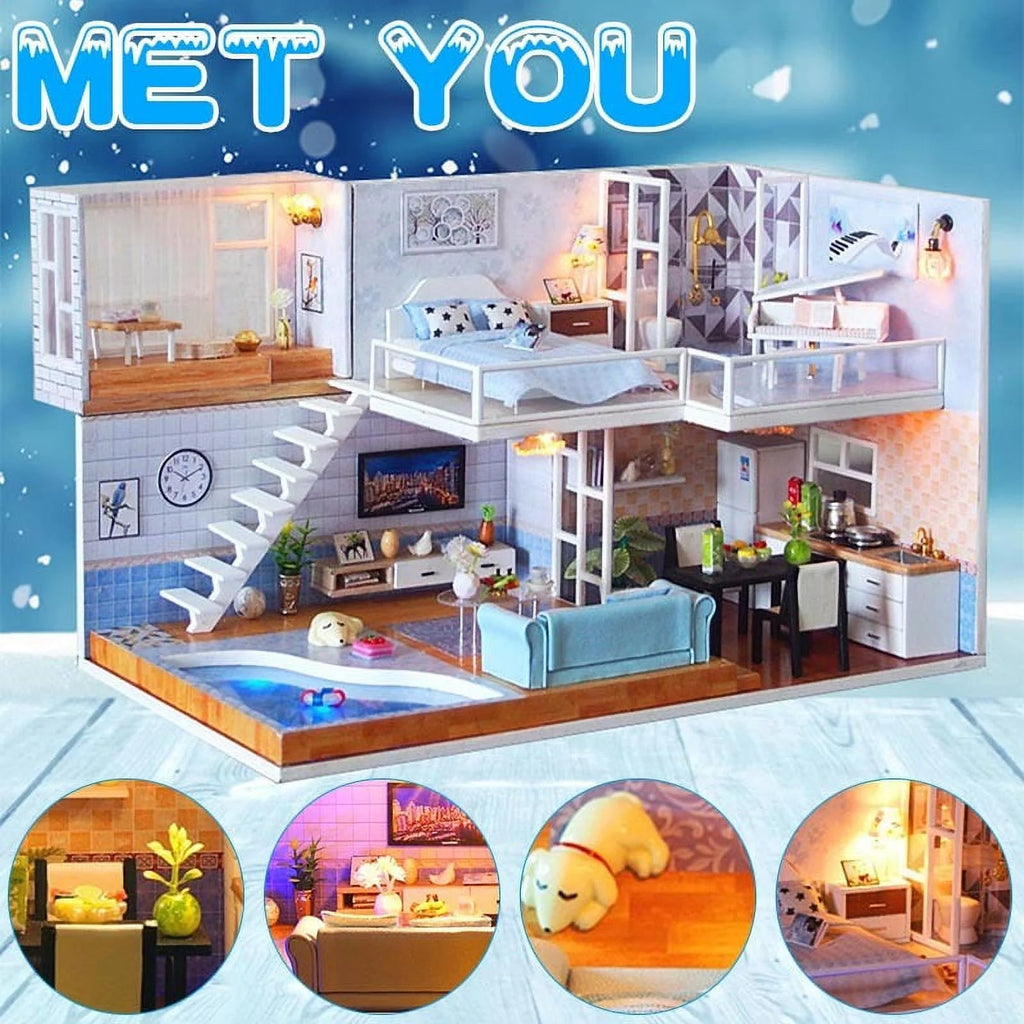 DIY Cottage Art House Handmade Mini House Model with LED Assembled Toy Puzzle S712556