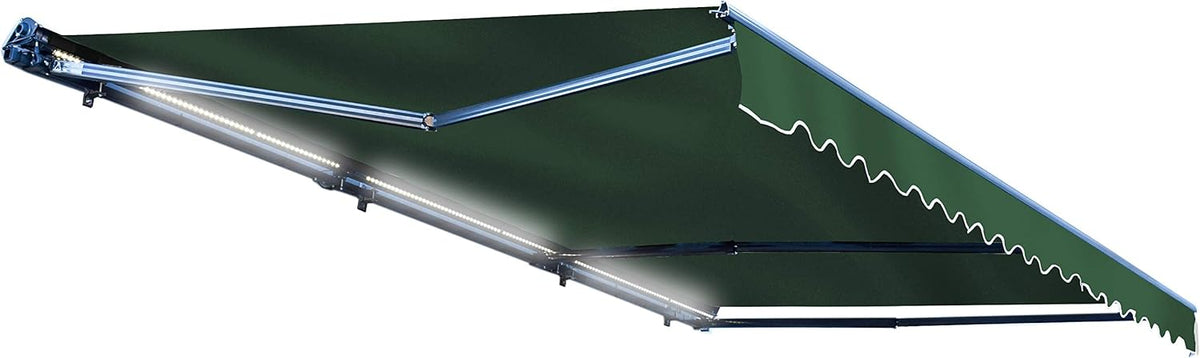 Motorized Retractable Patio Awning - 16 x 10 Feet - Multi-Striped Yellow L694