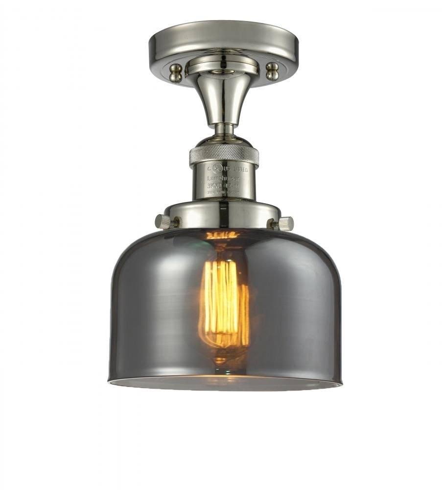 Polished Nickel X-Large Bell 1 Light Semi-Flush Mount O69492