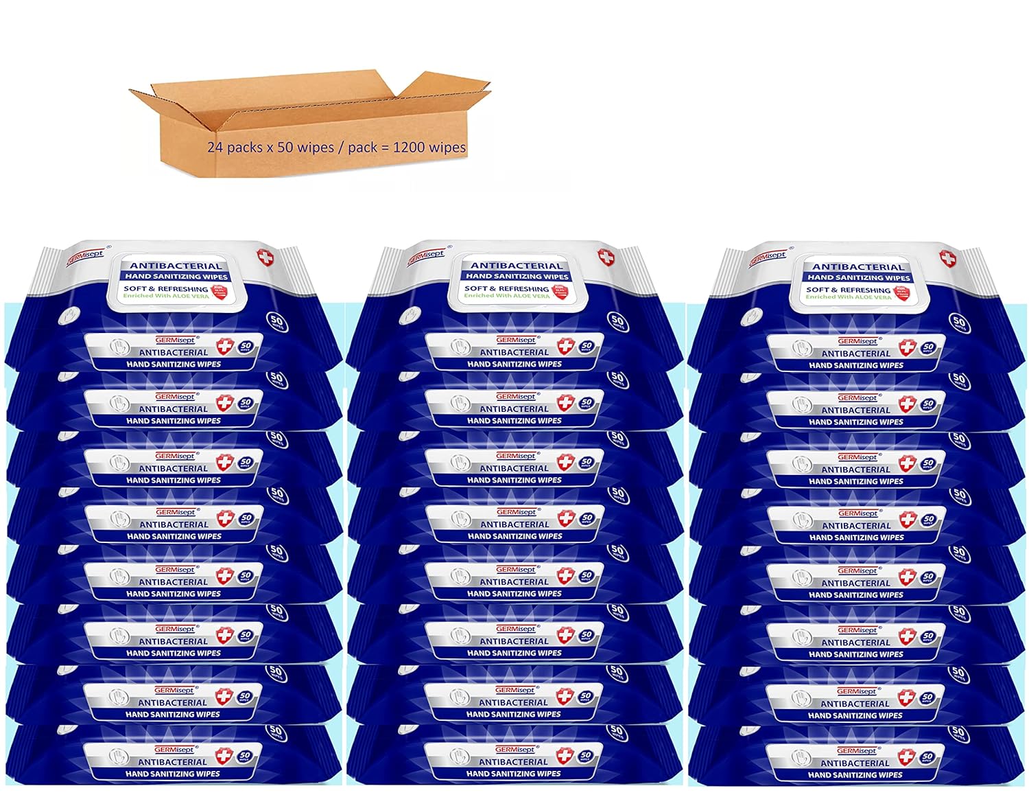 Antibacterial Hand Sanitizing Wipes 24 Packs of 50 Count R390462
