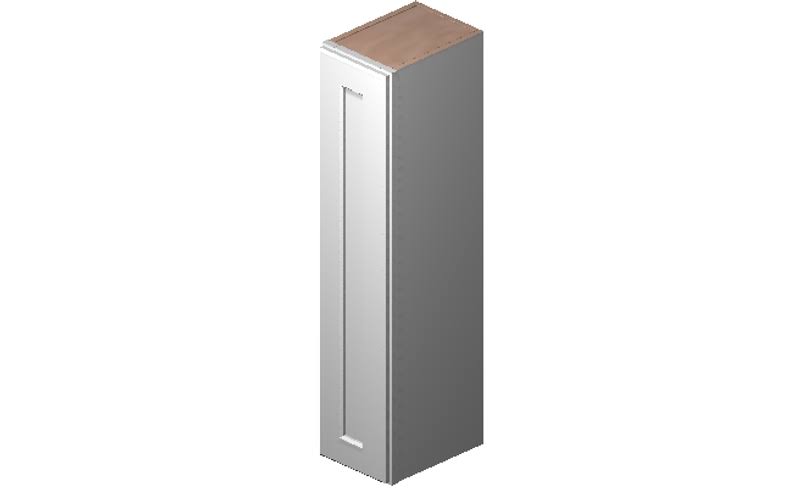 White 1 Door 3 Shelves Wall Cabinet High-Density Fiberboard A303