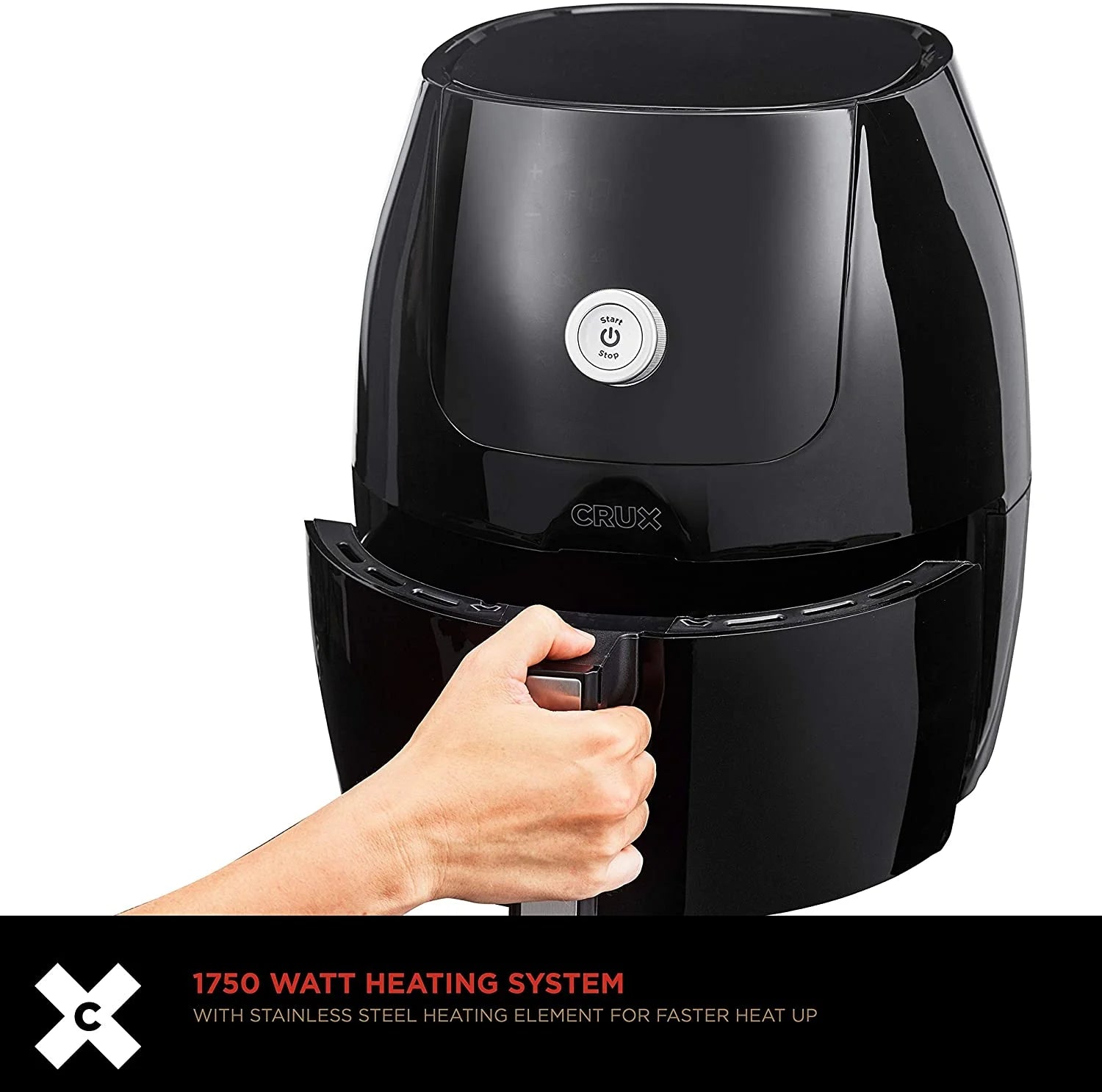 6 Qt Digital Air Fryer with Nonstick Removable Pan and Crisping Tray, Black G2422
