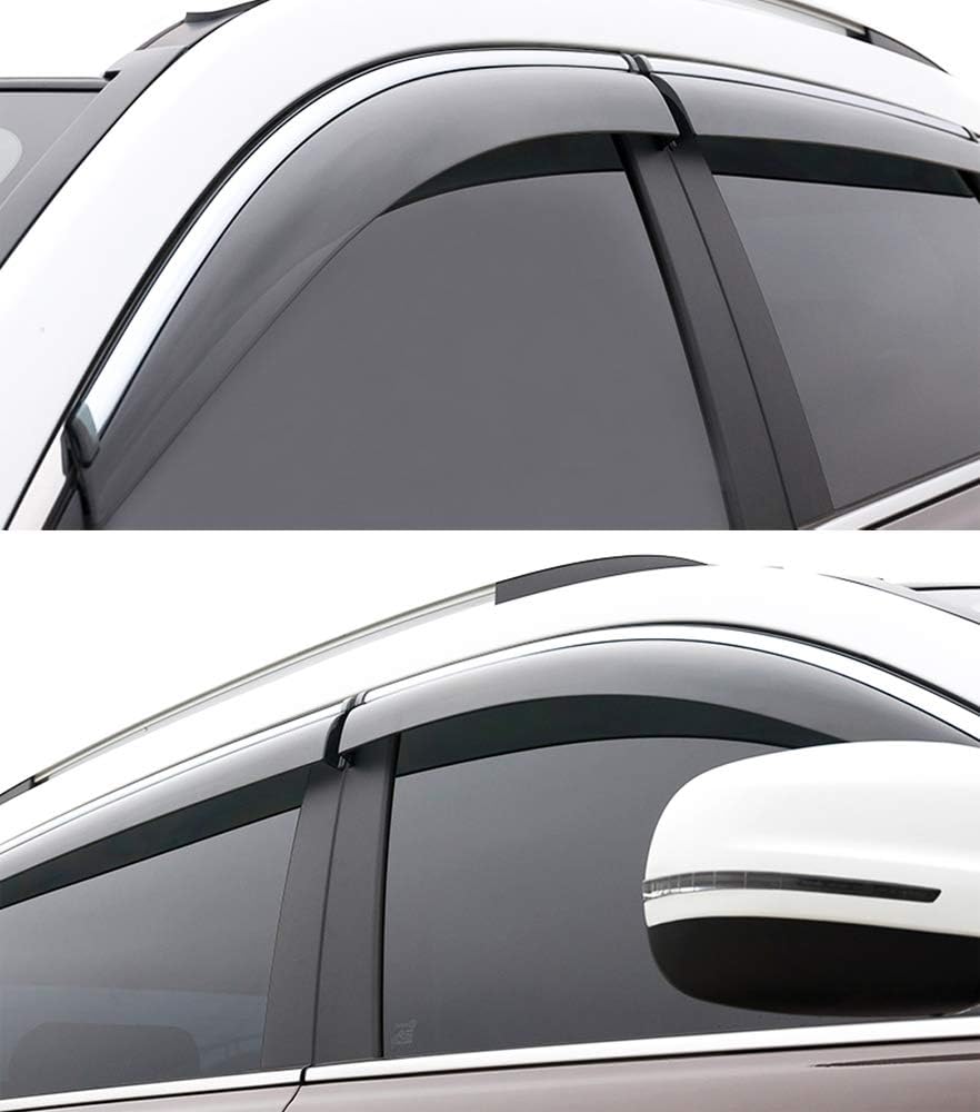 Car Window Visor Vent Shade Deflector Sun/Rain Guard Pack of 2 J60927