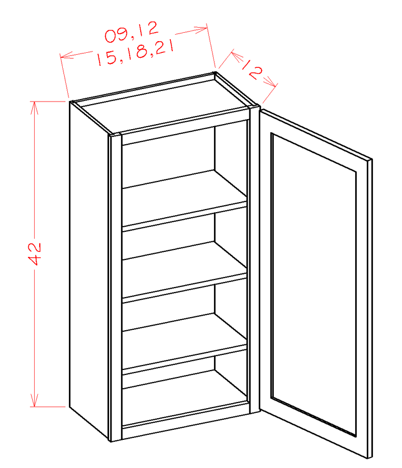 White 1 Door 3 Shelves Wall Cabinet High-Density Fiberboard A303