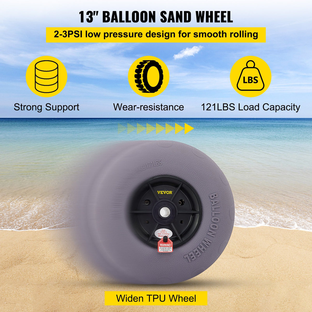 13 in. Replacement Sand Tires, Pack of 2 U706