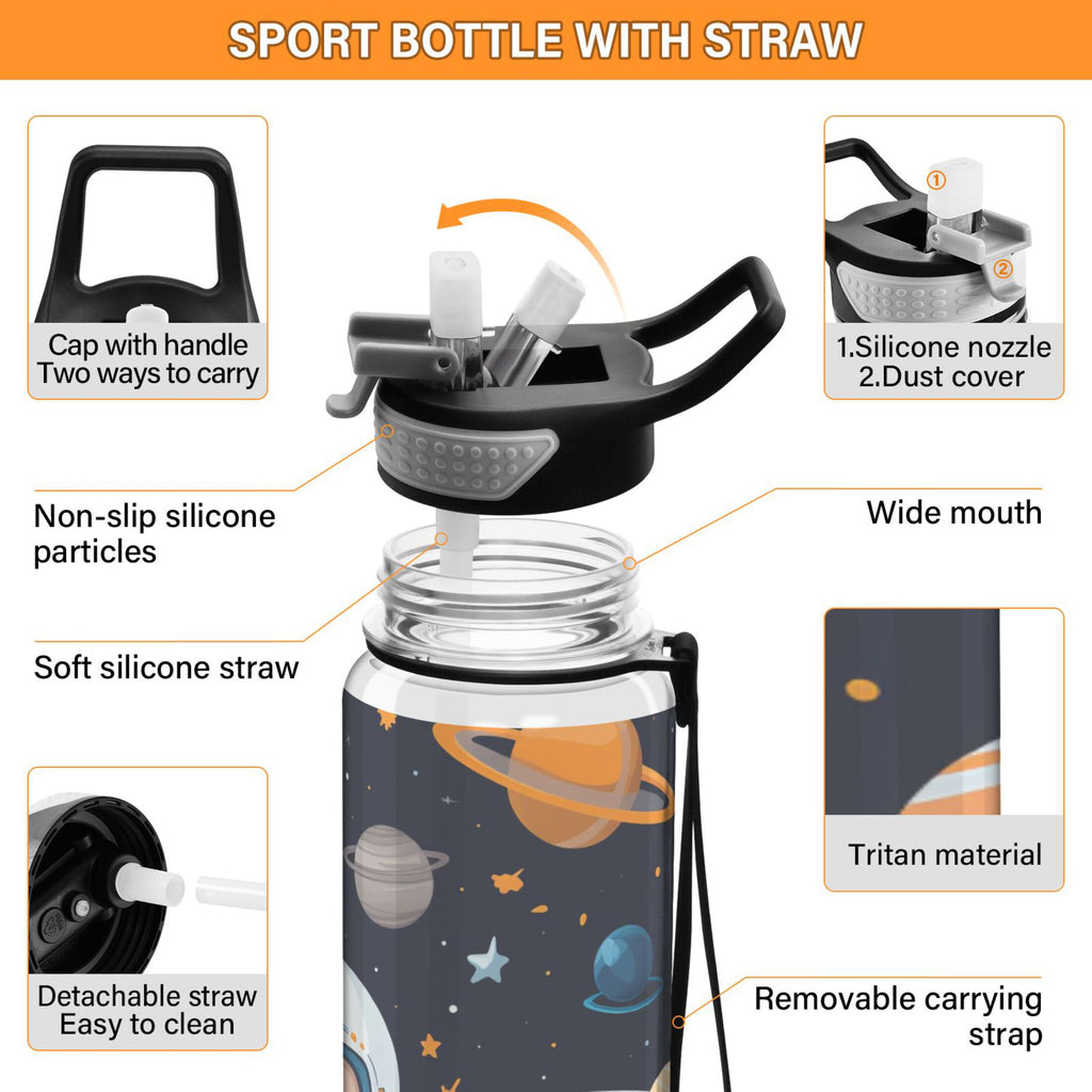 Clear Tritan 32oz Water Bottle with Straw D6595