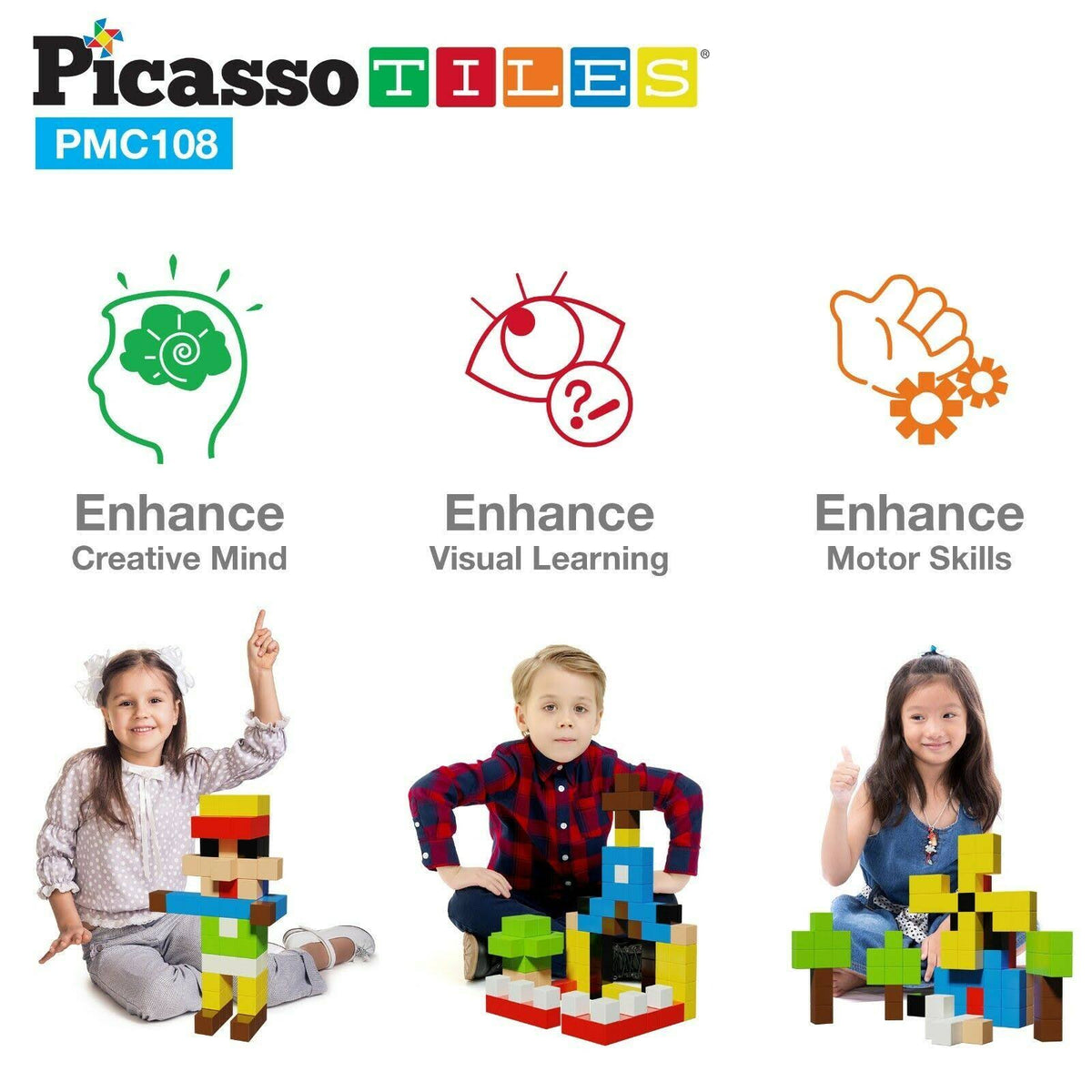 108 Piece Magnetic Building Cubes Toy Set Y80059