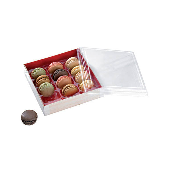 Wooden Folding Box with Red Shiny Interior, 24 oz. Pack of 100 J694321