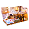 DIY Cottage Art House Handmade Mini House Model with LED Assembled Toy Puzzle S712556