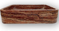 Tan Travertine Rectangle Stone Bathroom Vanity Sink R374