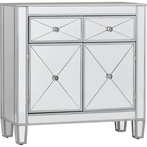 Silver 2-Drawer Accent Cabinet T34046