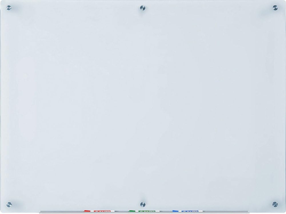 White Glass Dry-Erase Board Set with Marker Tray G3475