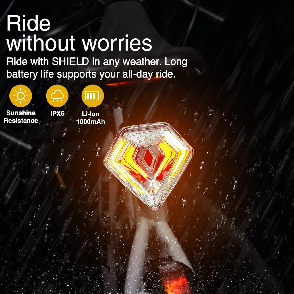Smart Bike Tail Light with Theft Alarm and Turn Signals, IPX6 Waterproof, Pack of 2 T807