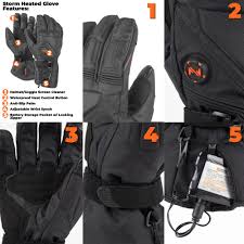 Heated Storm Glove, Black, Small V99125