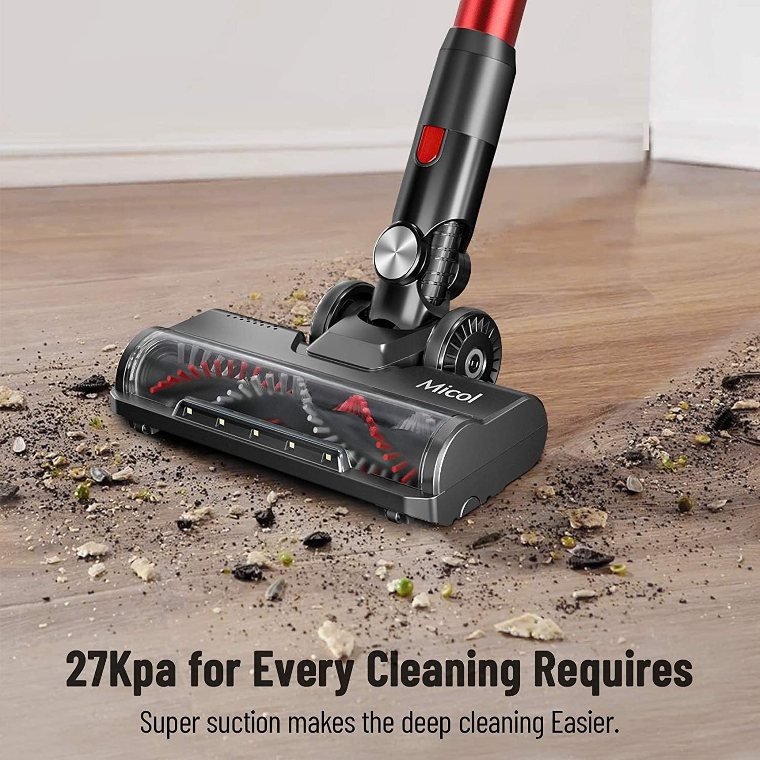 Cordless Vacuum Cleaner, 350W Brushless Motor Stick Vacuum, 45 Minutes Runtime Detachable Battery, 4 in 1 Handheld Lightweight Vacuum F88550
