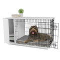 White Dog Crate with Closet Q49059