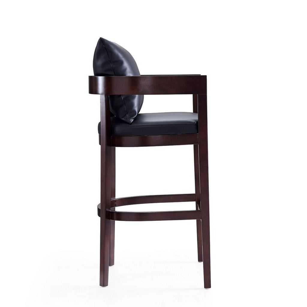 Faux Leather Barstool in Black/Walnut L544882