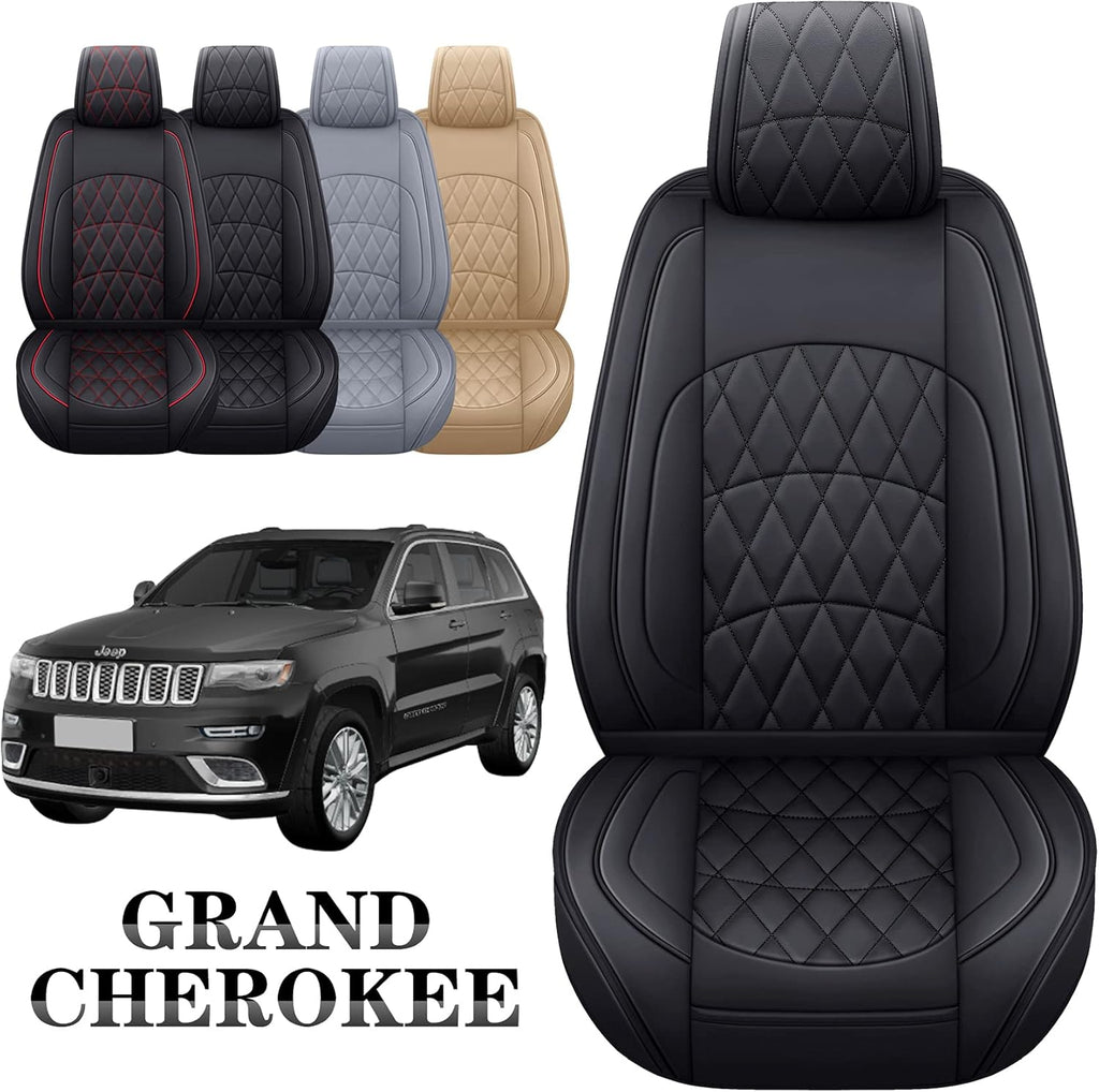Black Leather Front Seat Covers 2 PCS O555