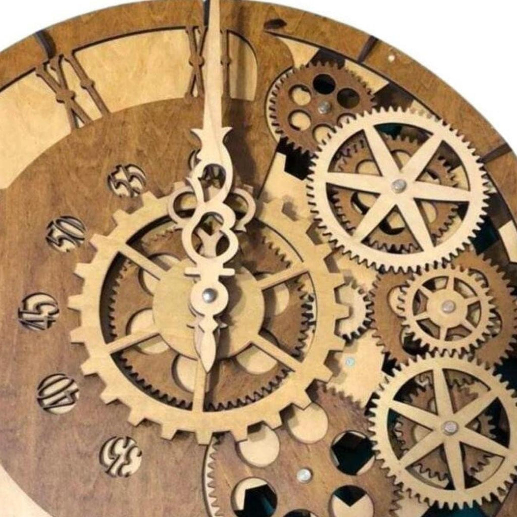 15 Inch Industrial Wall Clock with Moving Gears Q242127