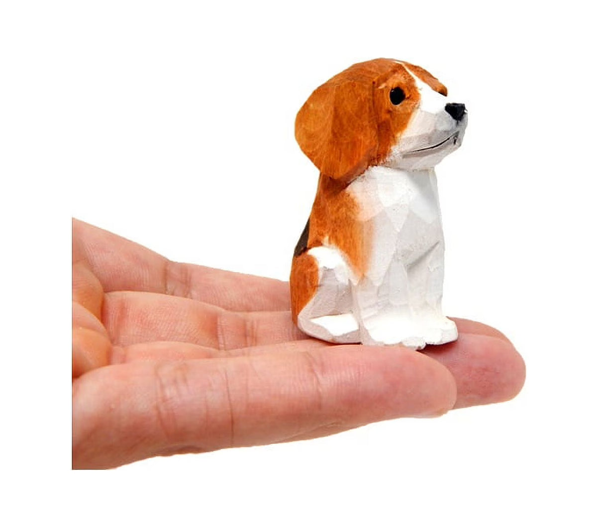Beagle Dog Puppy Figurine Wooden Carving Z3171