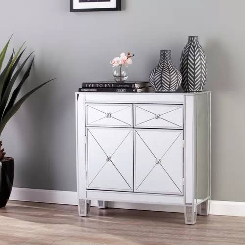 Silver 2-Drawer Accent Cabinet T34046
