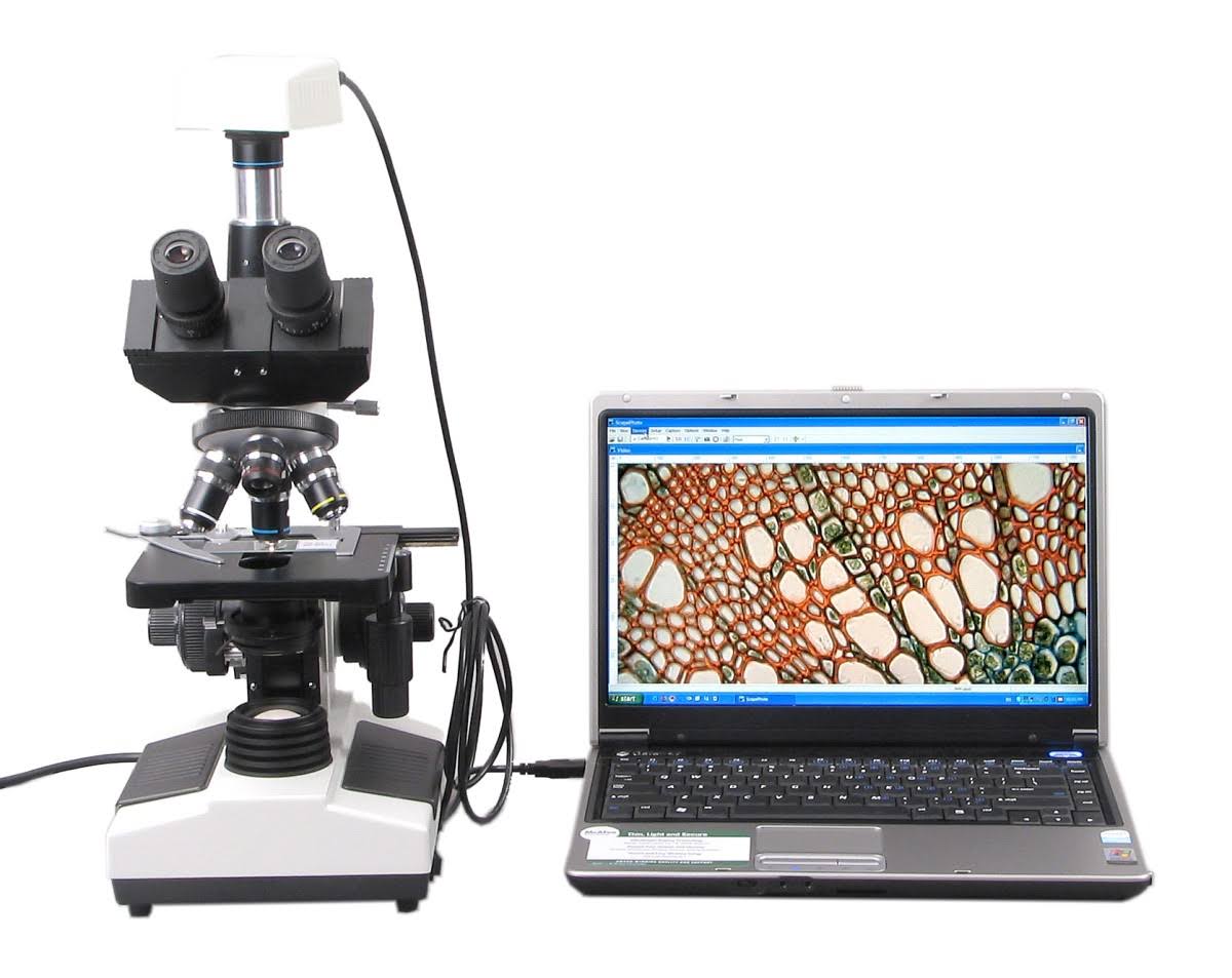 Trinocular Biological Microscope 40X-1600X with 3.0MP USB Camera T107