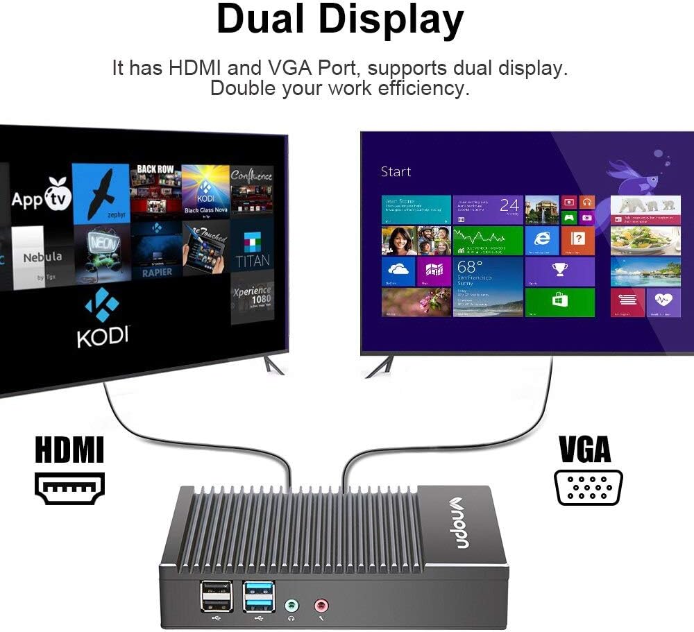 Fanless Mini PC Windows 10 pro AMD A6 Quad core 4G DDR3 128G SSD K94250