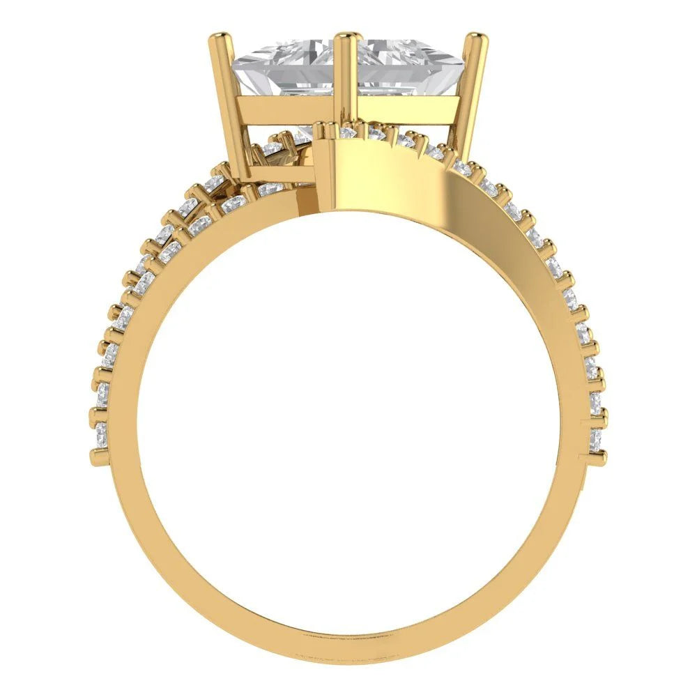 14k Yellow Gold Solitaire Ring with Accents J772745