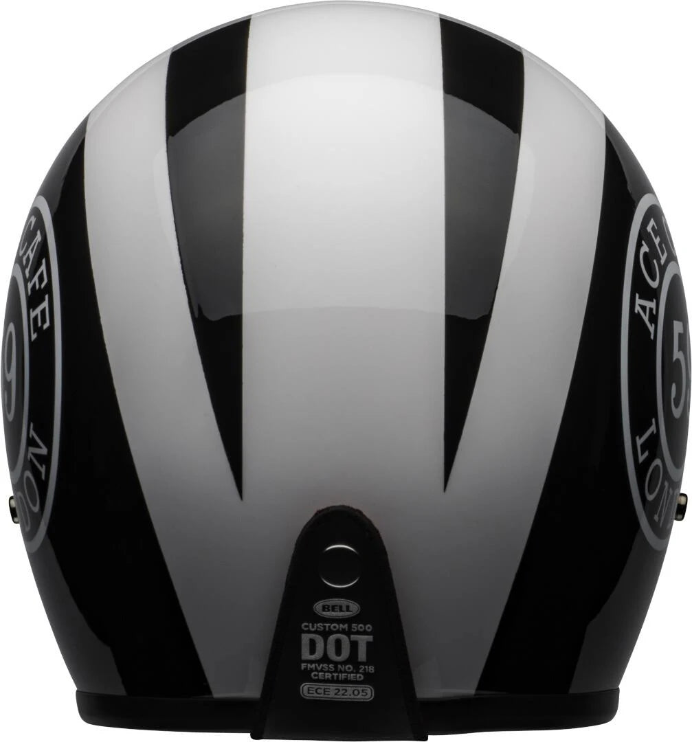 Gloss Black-White Motorcycle Helmet G22290