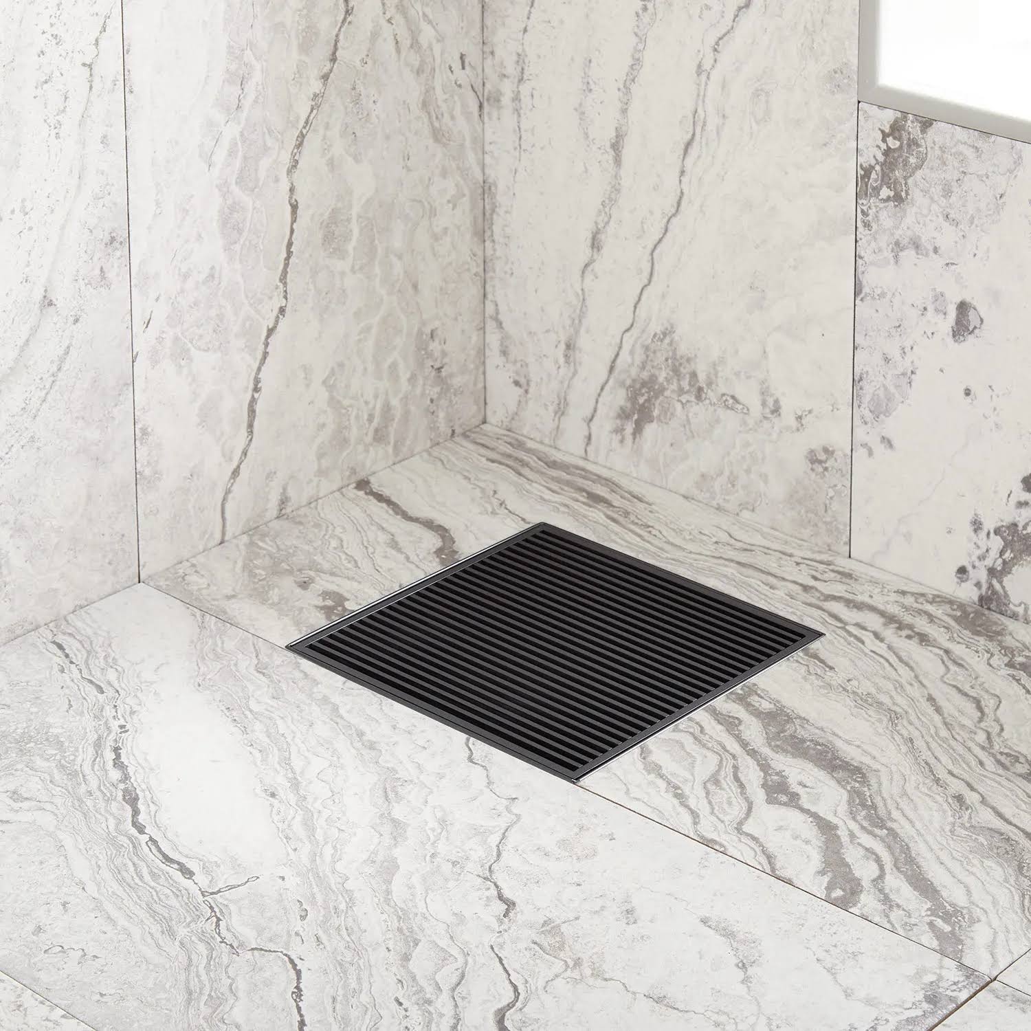 Matte Black Square Shower Drain F88630