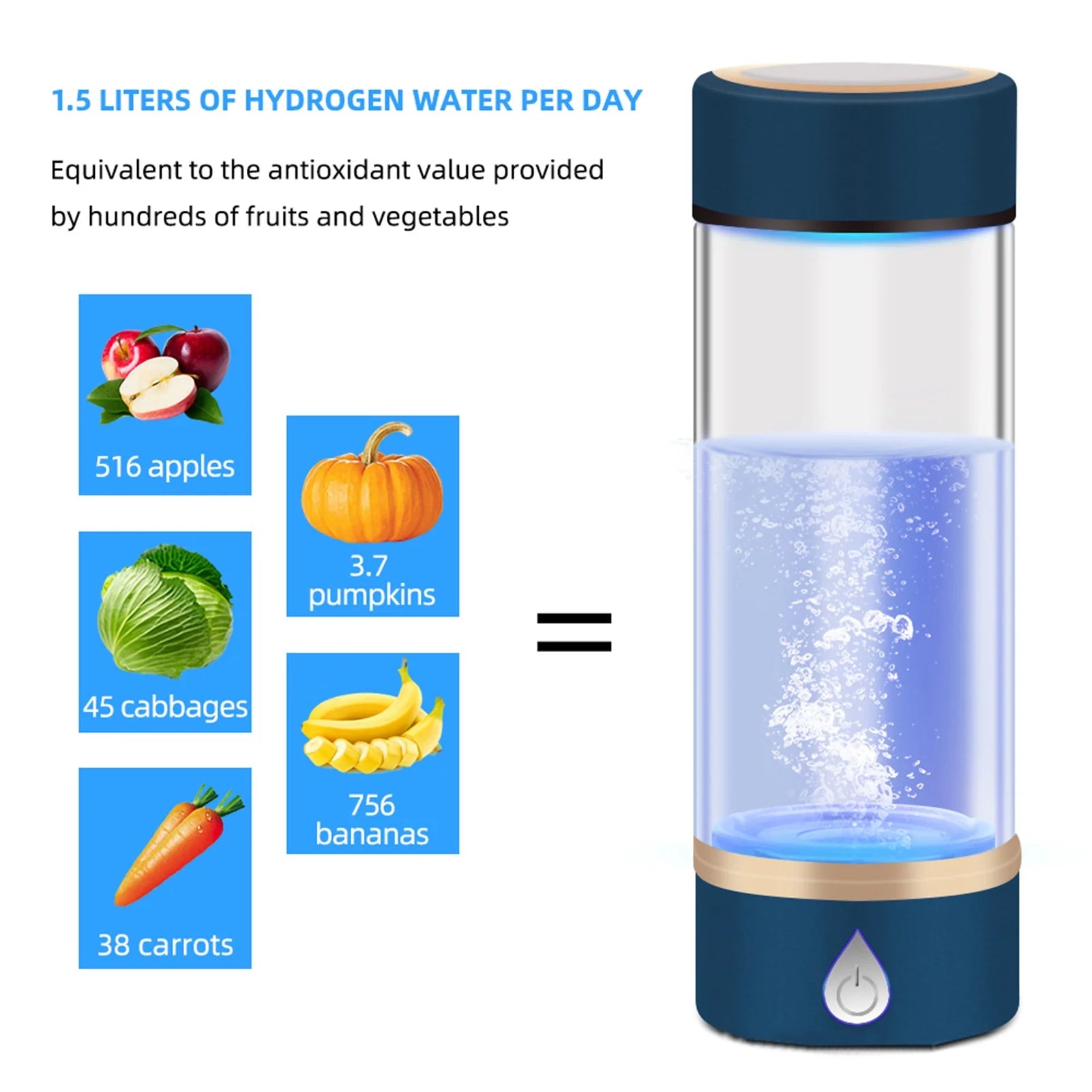 420ml Portable Hydrogen-Rich Generator Bottle Glass Cup W454