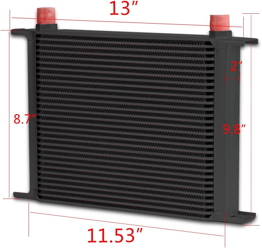 30 ROW Universal Engine Aluminum Oil Cooler Kit with 7" Electric Cooling Fan and Oil Filter Adapter Kit G31414