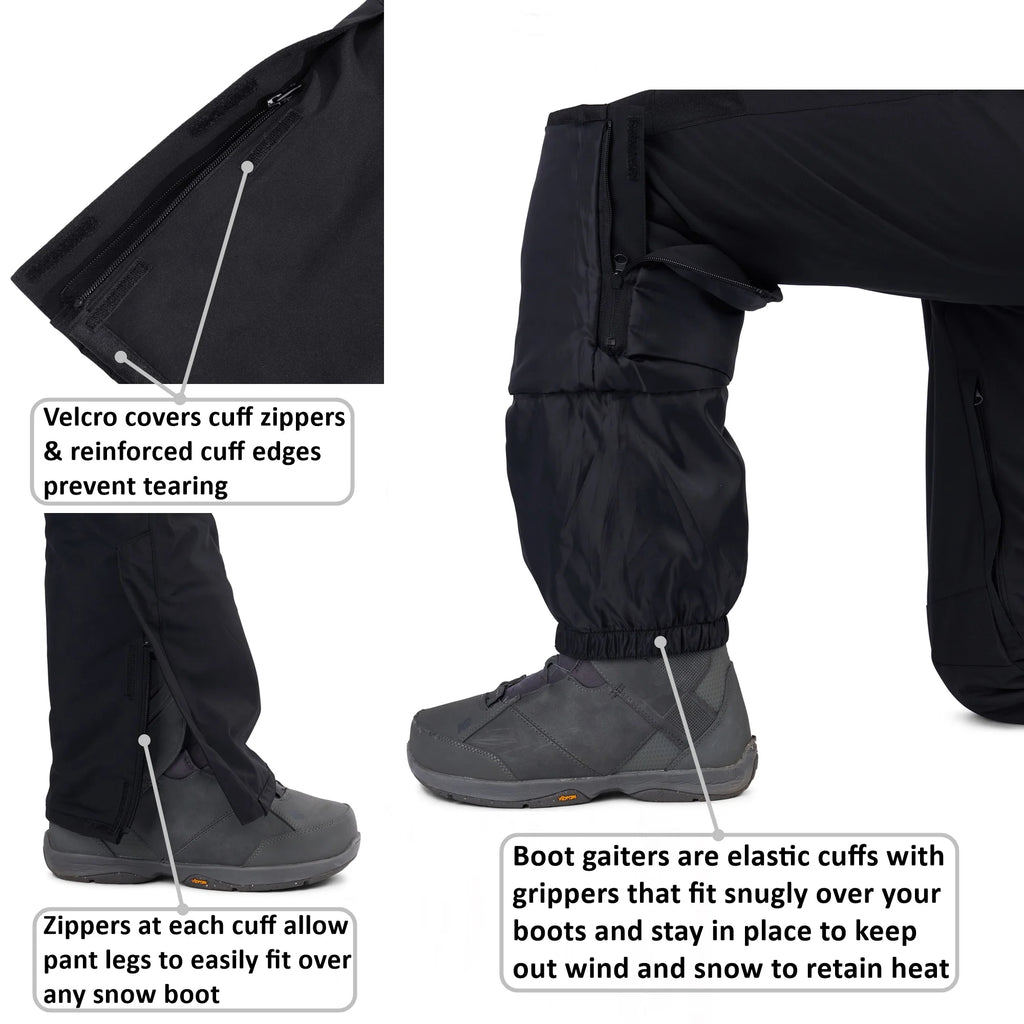 Waterproof Snowboard Ski Snow Pants with Removable Suspenders B8429