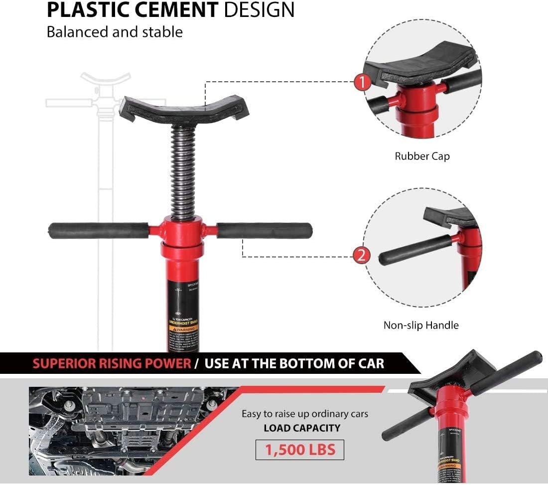 Steel Underhoist Support Lift Jack Stand with 12 Inch Diameter Base 3/4 Ton Capacity F629093