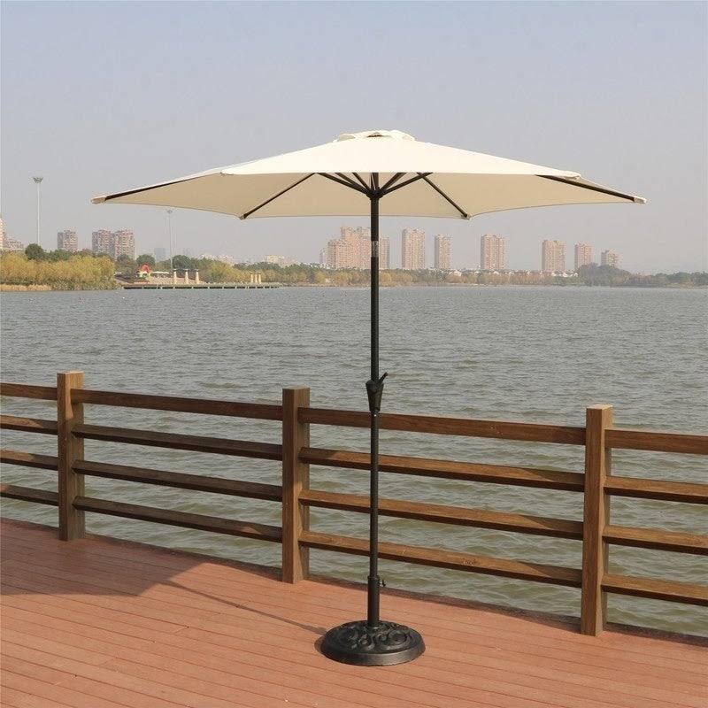 9 Feet Pole Umbrella with Carry Bag and Base - Crème Z173