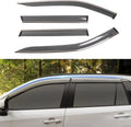 Gray Silver Strip Tape-on Side Window Deflector Pack of 2 I43215