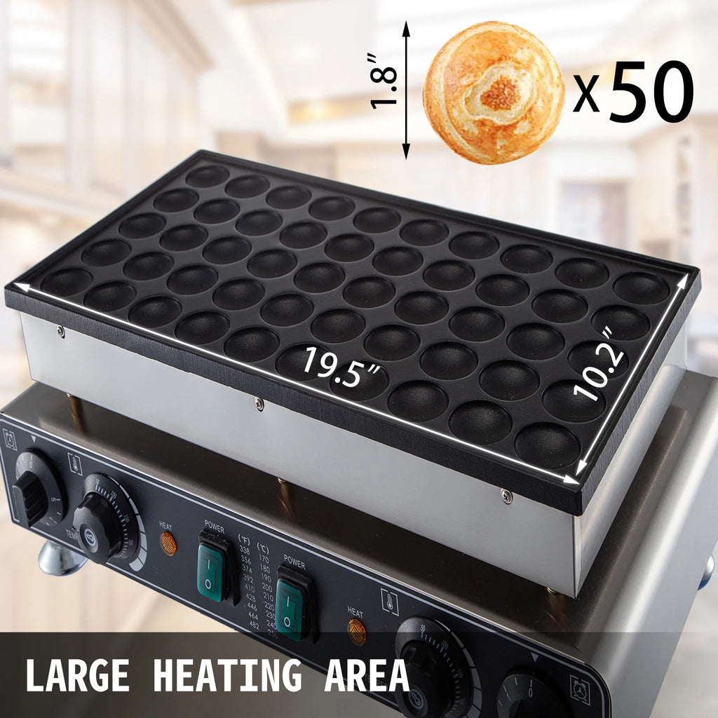 50PCS 1700W Commercial Electric Nonstick Waffle Maker Machine 1.8 Inches 110V Mini Dutch Pancake Baker X1680