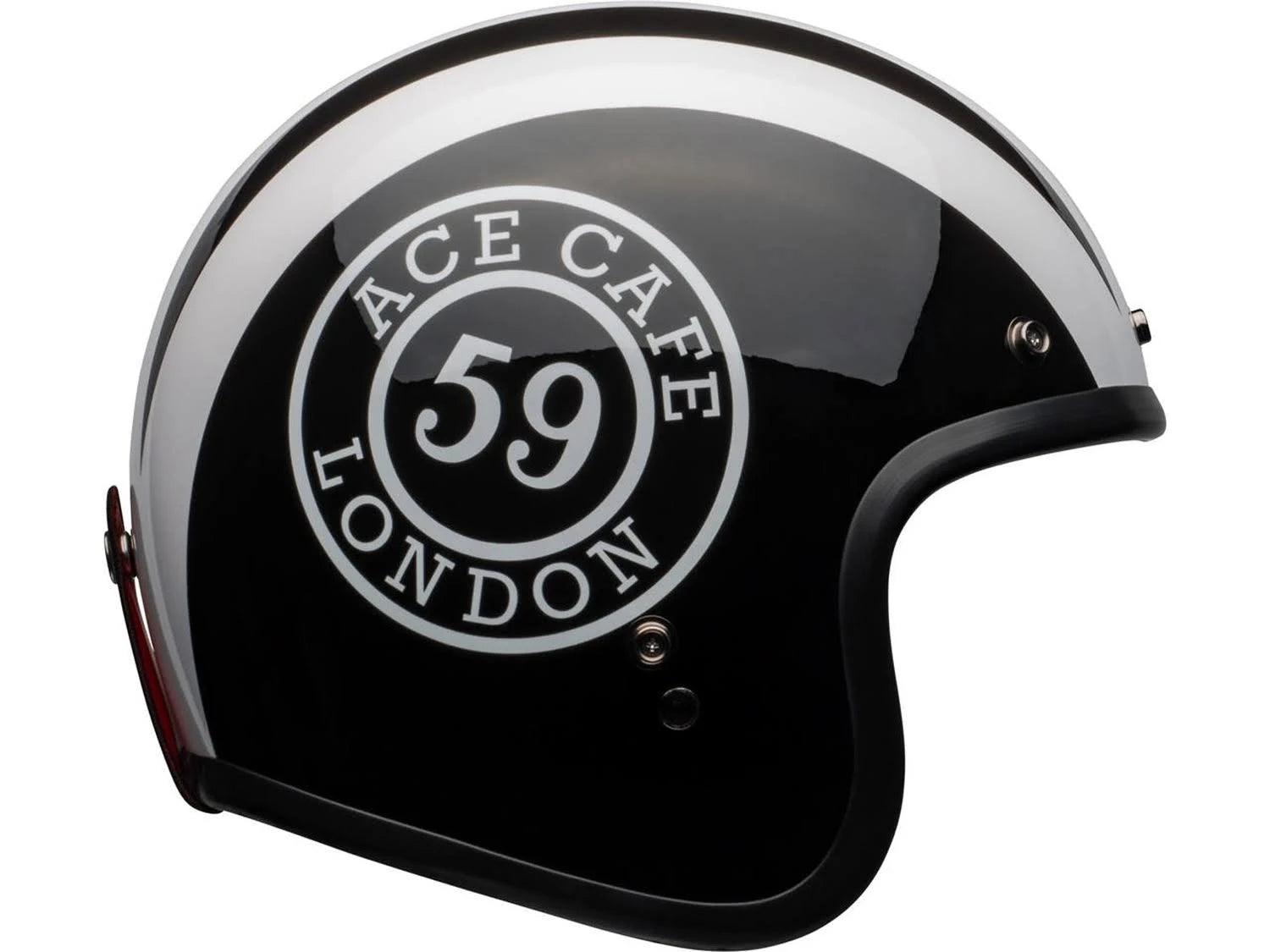 Gloss Black-White Motorcycle Helmet G22290