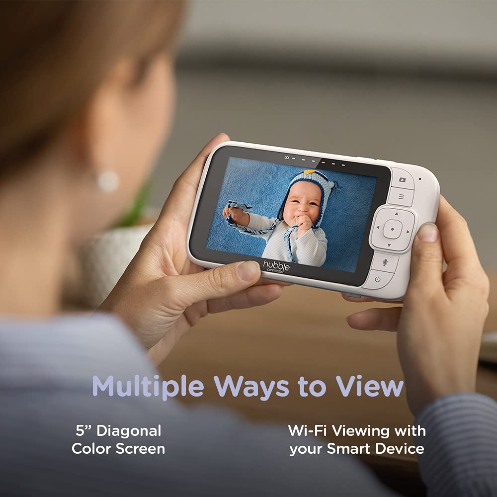 White 2-Cameras Smart Baby Monitor with Camera and Audio H45615