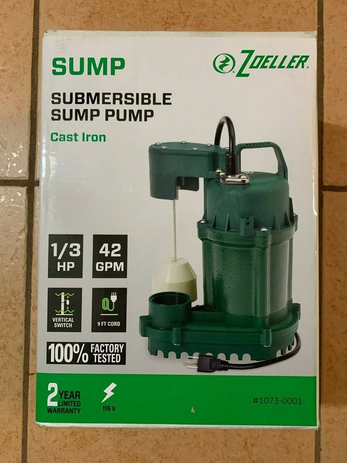 1/3 HP Cast Iron Submersible Sump Pump V517