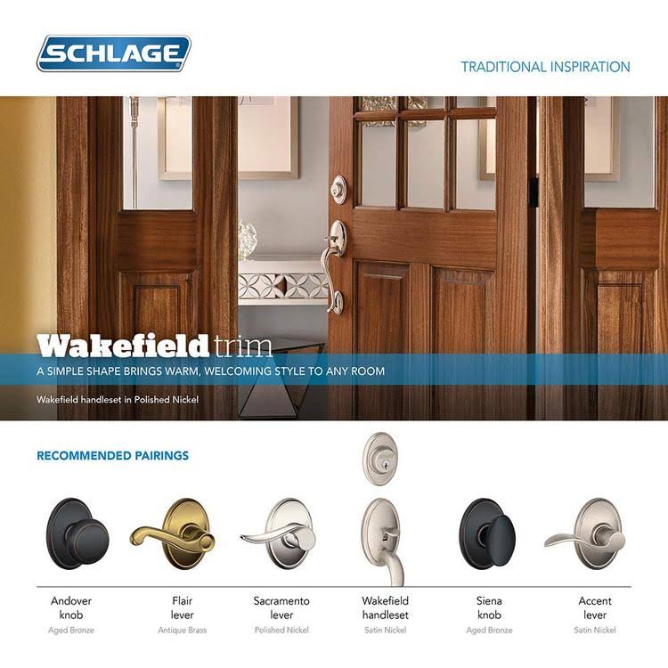 Satin Nickel Handleset with Double Cylinder Deadbolt and Georgian Knob S30586