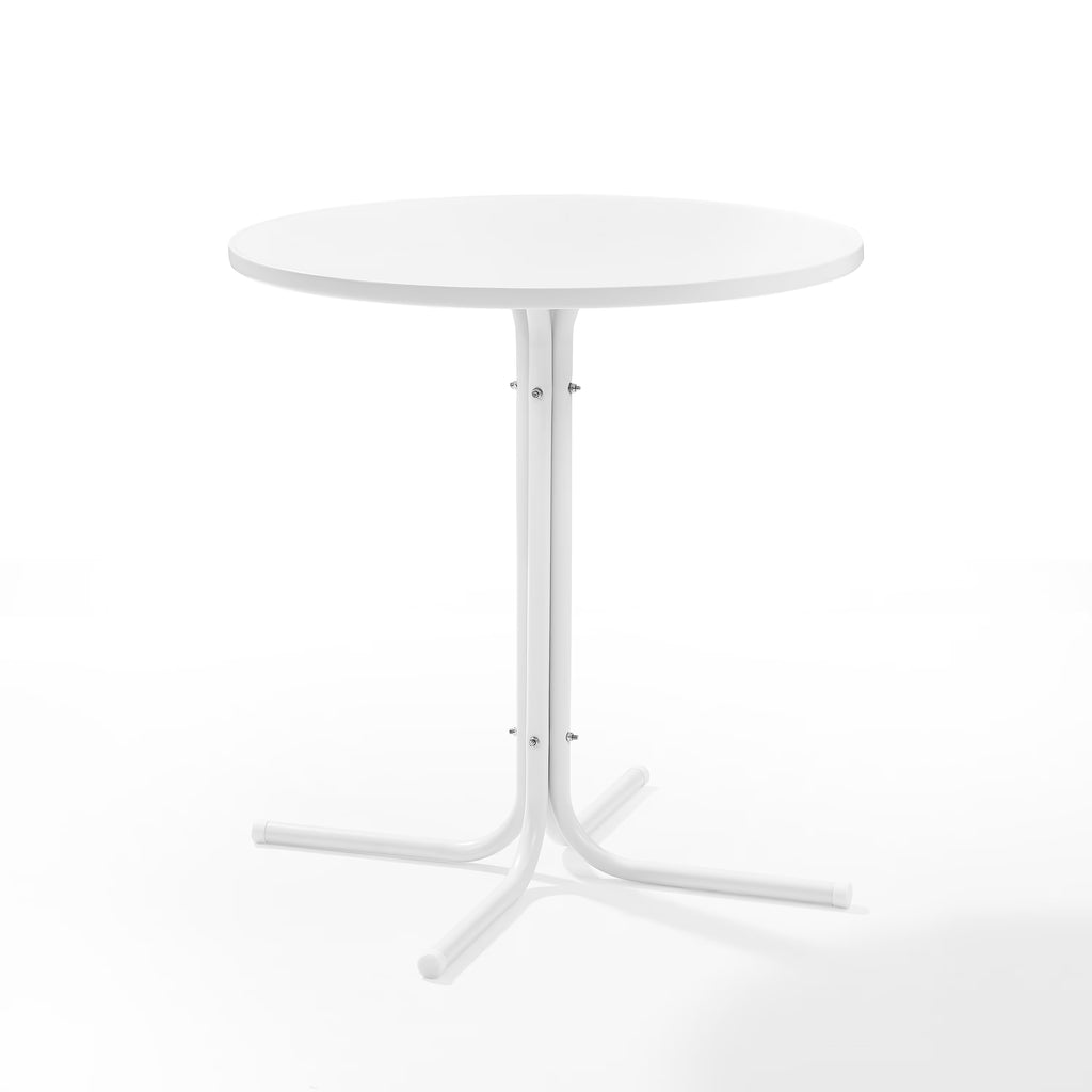 White Satin Metal Outdoor Bistro Table N9385