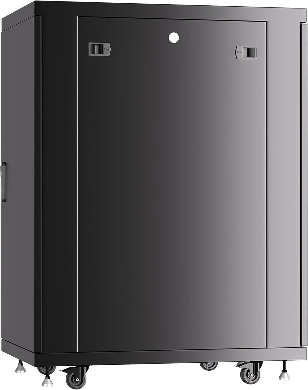 Locking Server Rack Cabinet Enclosure on Casters with Rack Shelf and Cooling Fan Thermostat C2675